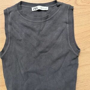 Zara Charcoal Sleeveless Tank Top